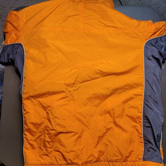 Columbia Jacket Mens Medium Orange Gray Hoodie Fleece Liner Coat Vintage Used - Picture 10 of 11